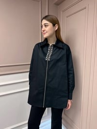 Lisa Exclusive 5104 Siyah Fermuar Ve Taş Detaylı Gömlek