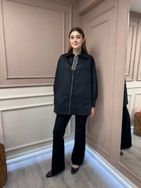 Lisa Exclusive 5104 Siyah Fermuar Ve Taş Detaylı Gömlek