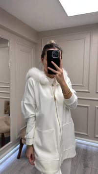 Lisa Exclusive 6074 Ekru Kürklü Takım