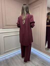 Lissmore 5919 Bordo Kol Detaylı Takım