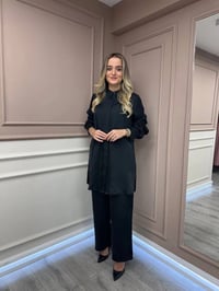 Lissmore 5919 Siyah Kol Detaylı Takım