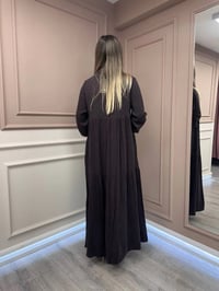 Lissmore 6023 Kahverengi Yaka Detaylı Elbise