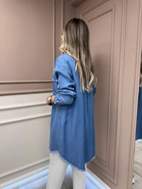 Magazin 7309 Açık Mavi Cep Detaylı Tensel Tunik