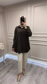 Magazin 7351 Kahve Tensel Gömlek
