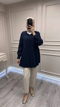 Magazin 7351 Lacivert Tensel Gömlek