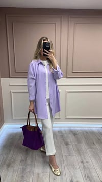 Magazin 7351 Lila Tensel Gömlek