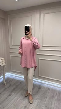 Magazin 7351 Pembe Tensel Gömlek