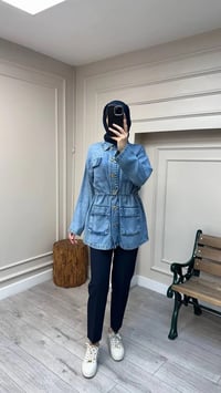 Magazin 7482 Açık Mavi Tensel Ceket