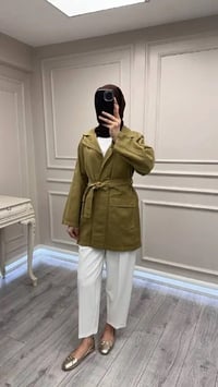 Magazin 7507 Yeşil Ara Boy Trenç