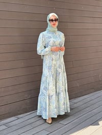 Merwish MRW1610 Buz Mavi Bloom Serisi Elbise