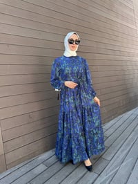 Merwish MRW1694 Lacivert Bloom Serisi Elbise