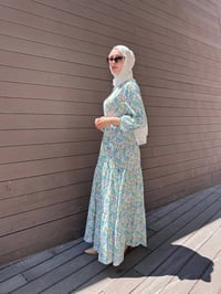 Merwish MRW1726 Yeşil Bloom Serisi Elbise