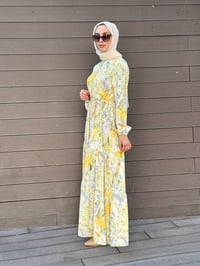 Merwish MRW1746 Sarı Bloom Serisi Elbise