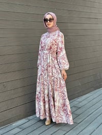 Merwish MRW1758 Bordo Bloom Serisi Elbise