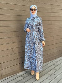 Merwish MRW1803 Bebe Mavi Lady Krep Elbise