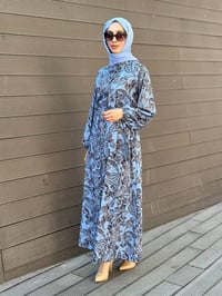 Merwish MRW1803 Bebe Mavi Lady Krep Elbise