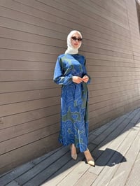 Merwish MRW1803 Lacivert Lady Krep Elbise