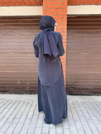 Miss Dalida 2260262 Lacivert Bağlama Detaylı Keten Ceket - Elbise Takımı