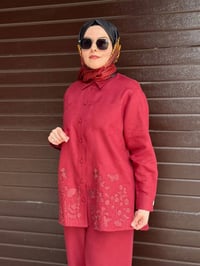 Miss Dalida 2263251 Cherry Nakış İşlemeli Keten Gömlek