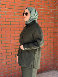 Miss Dalida 2263251 Haki Nakış İşlemeli Keten Gömlek