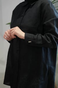 Miss Dalida 2263251 Siyah Nakış İşlemeli Keten Gömlek