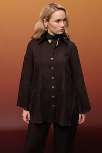 Miss Dalida 2263253 Kakao Triko Tiktaklı Keten Gömlek