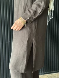 Miss Dalida 2263351 Kakao İpek Keten Uzun Gömlek