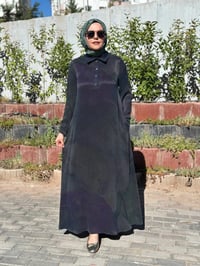 Miss Dalida 2264751 Lacivert Uzun Kollu Renkli Elbise