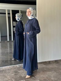 Miss Dalida 2268284 Kakao Nakış Detaylı Düğmeli Keten Uzun Kap