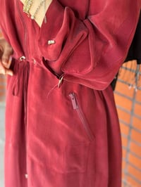 Miss Dalida 2268329 Cherry Fermuarlı Beli Büzgülü Cupro Ceket