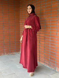 Miss Dalida 2268329 Cherry Fermuarlı Beli Büzgülü Cupro Ceket