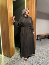 Miss Dalida 2268329 Kakao Fermuarlı Beli Büzgülü Cupro Ceket