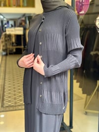 Miss Dalida 3260001 Haki Örgü Teknikli Elbise Hırka Takım