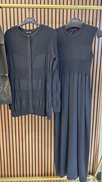 Miss Dalida 3260001 Haki Örgü Teknikli Elbise Hırka Takım