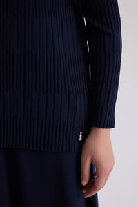 Miss Dalida 3260001 Lacivert Örgü Teknikli Elbise Hırka Takım