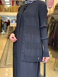 Miss Dalida 3260001 Siyah Örgü Teknikli Elbise Hırka Takım