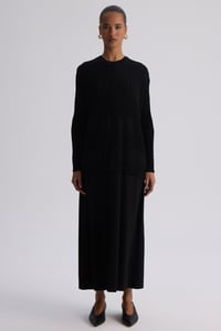 Miss Dalida 3260001 Siyah Örgü Teknikli Elbise Hırka Takım