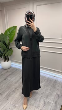 Miss Dalida 3260801 Haki Merserize İpek Takım