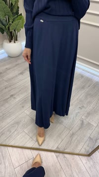 Miss Dalida 3262001 Lacivert Örgü Teknikli Triko Kiloş Etek