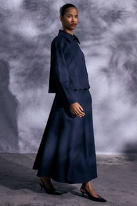 Miss Dalida 3262251 Lacivert Çan Kesim Denim Etek