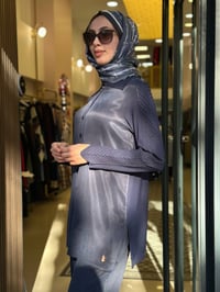 Miss Dalida 3263801 Lacivert Baklava Dilim Detaylı Klasik Gömlek