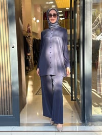 Miss Dalida 3263801 Lacivert Baklava Dilim Detaylı Klasik Gömlek