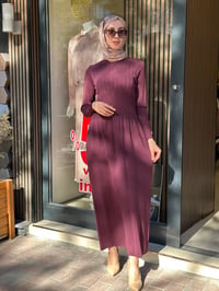 Miss Dalida 3264001 Bordo Kalın Fitilli Triko Elbise