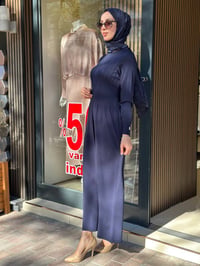 Miss Dalida 3264001 Lacivert Kalın Fitilli Triko Elbise