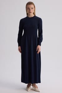 Miss Dalida 3264001 Lacivert Kalın Fitilli Triko Elbise