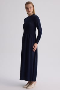 Miss Dalida 3264001 Lacivert Kalın Fitilli Triko Elbise