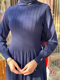 Miss Dalida 3264001 Lacivert Kalın Fitilli Triko Elbise