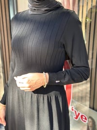 Miss Dalida 3264001 Siyah Kalın Fitilli Triko Elbise