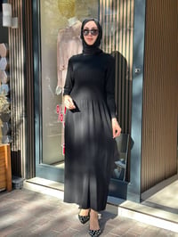 Miss Dalida 3264001 Siyah Kalın Fitilli Triko Elbise