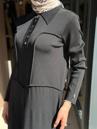 Miss Dalida 3264003 Siyah Gömlek Yaka Uzun Triko Elbise